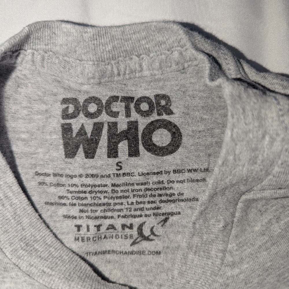 Doctor Who Men's Small‎ Gray Graphic T-Shirt - Picture 3 of 4
